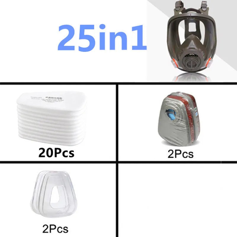 Gas Mask Acid/Organic/Ammonia 6800 Full Face Mask Respirator Paint Chemical Pesticide Laboratory Anti-dust Multifunction Filters
