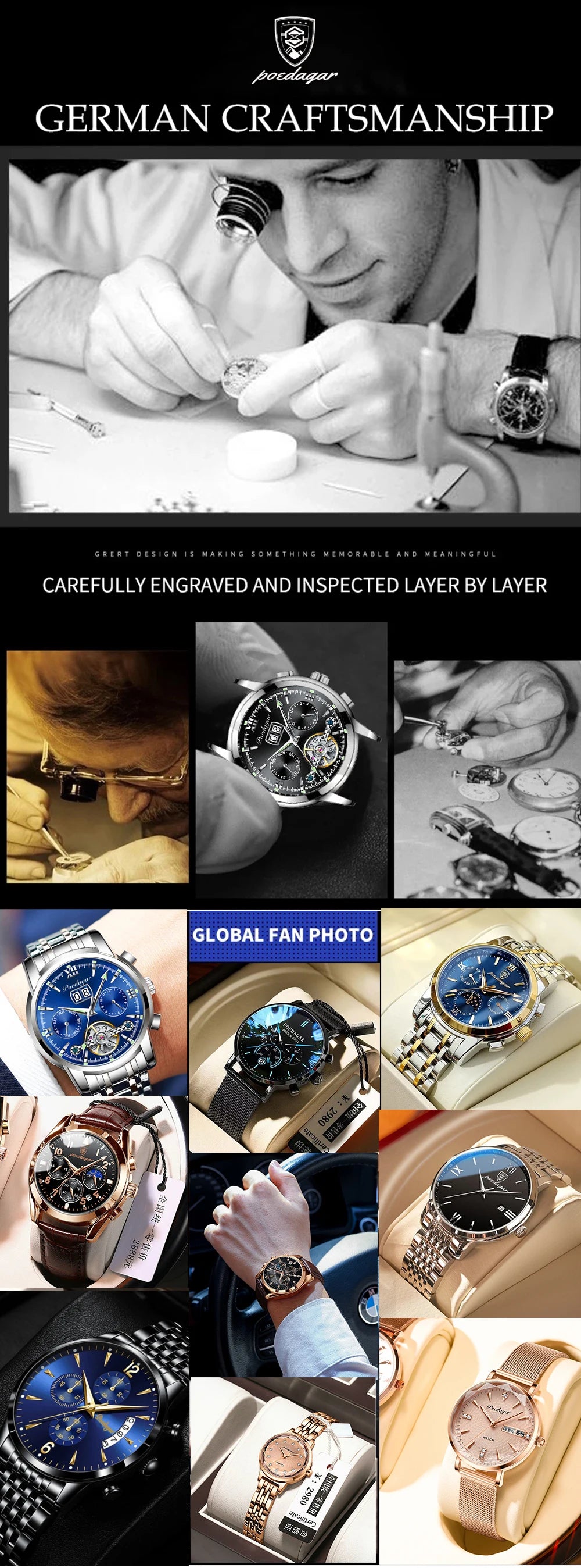 POEDAGAR Top Luxury Brand Casual Men Watch Chronograph Waterproof Date Full Steel Quartz Men's Watch Business Relogio Masculino