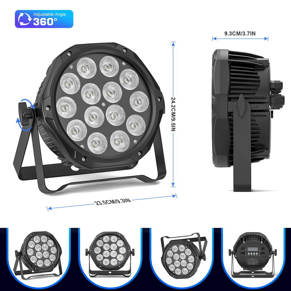 U'King 4PCS Waterproof LED Par Light 14x10W LED RGBW DJ Party Light IP65 DMX512 Effect Stage Lighting for Disco Bar Nightclub