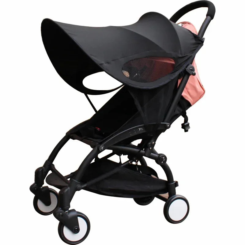 Stroller Sun Shade Baby Windproof Umbrella Sunscreen Cover Universal Awning Sun Visor Canopy Cover Black Stroller Accessories