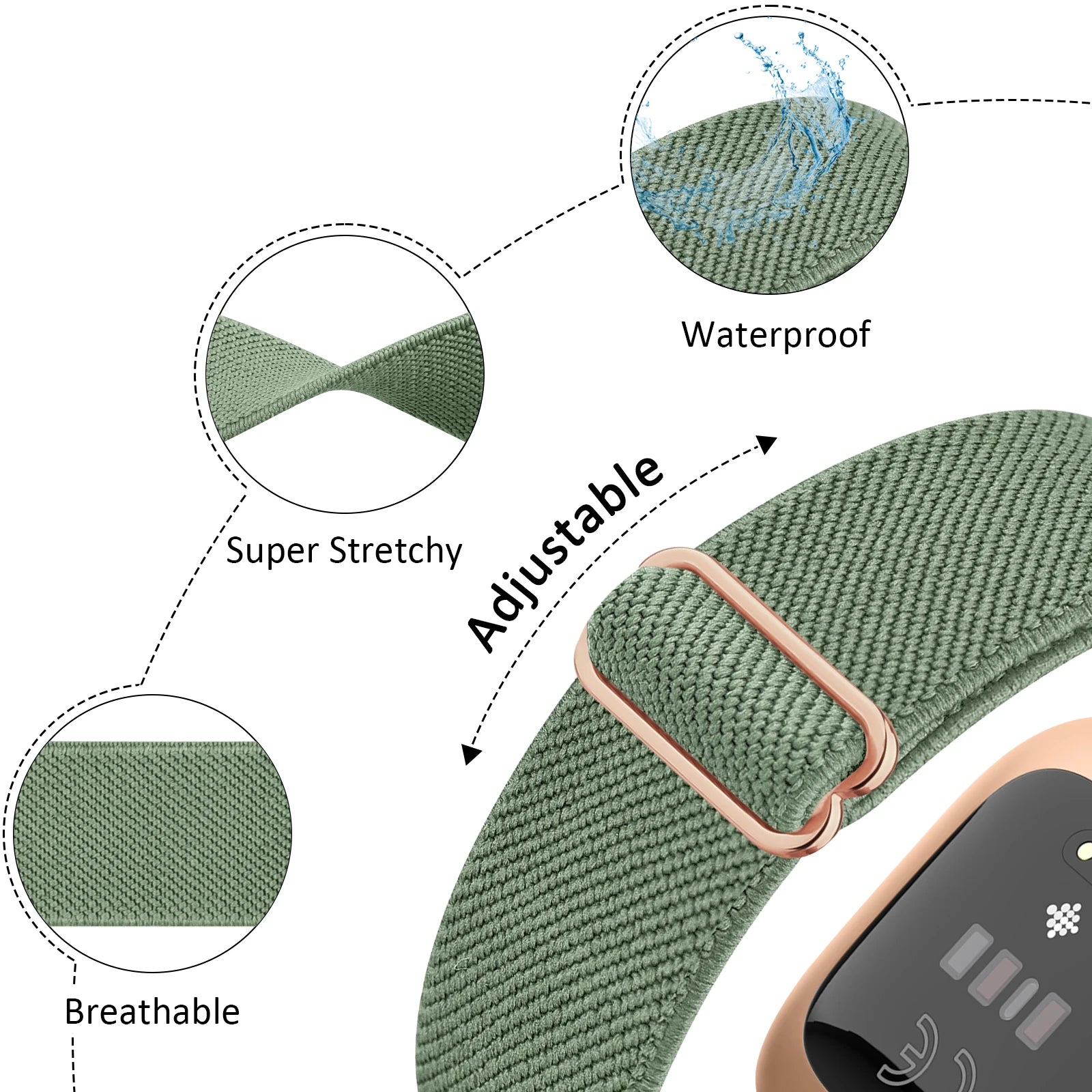 Elastic Woven Loop Strap for Fitbit Versa 1 2 Band Replacment Wristband For Versa Lite Smartwatch Band Sport Correa Bracelet