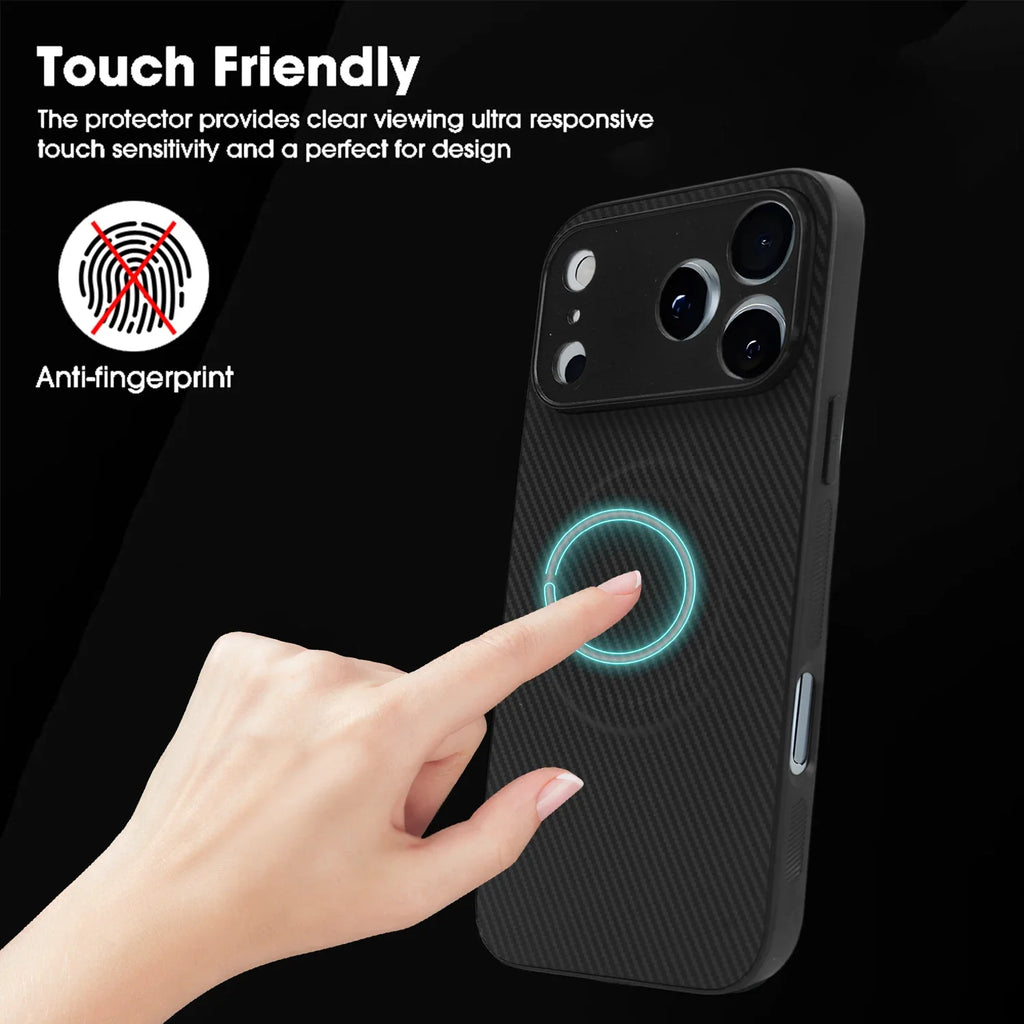 Magnetic Carbon Fiber Phone Case For iPhone 17 Pro Max 17Pro 17Air Cases For Magsafe Wireless Charge Protective Shell Back Cover