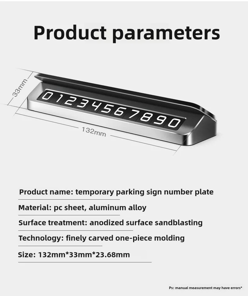 Metal Car Temporary Parking Card Temporary Parking Phone Number In The Car Parking License Plate General Car  Phone Number Plate