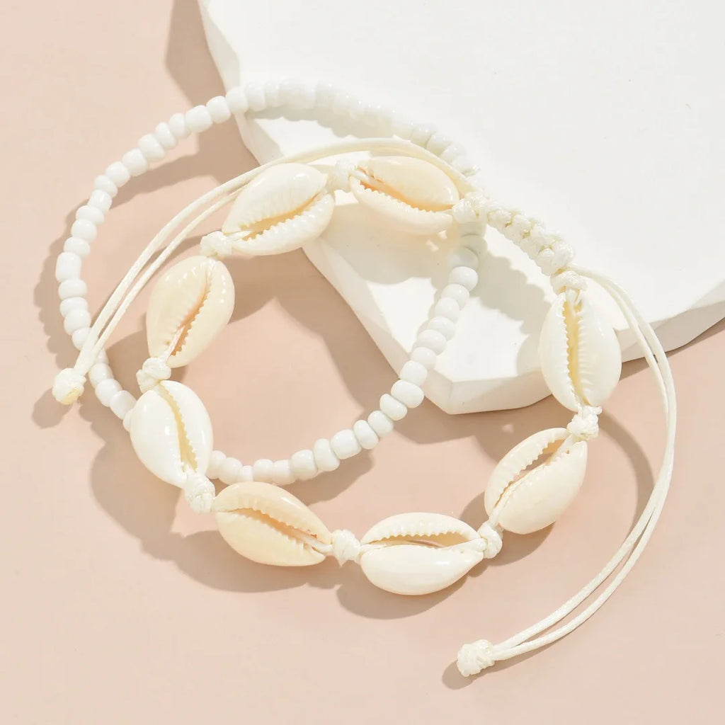 Best Sellers! Summer beach vacation handmade woven shell foot decoration