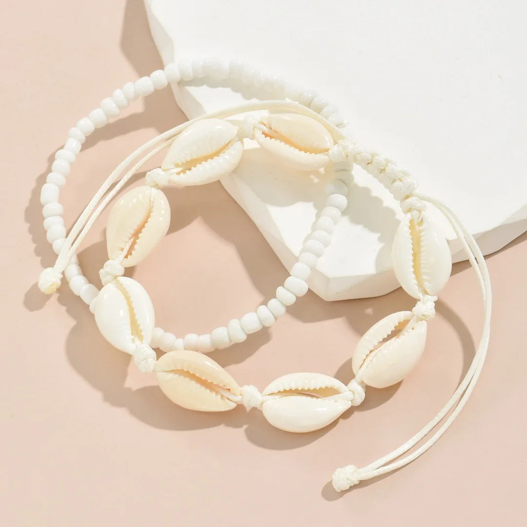 Best Sellers! Summer beach vacation handmade woven shell foot decoration
