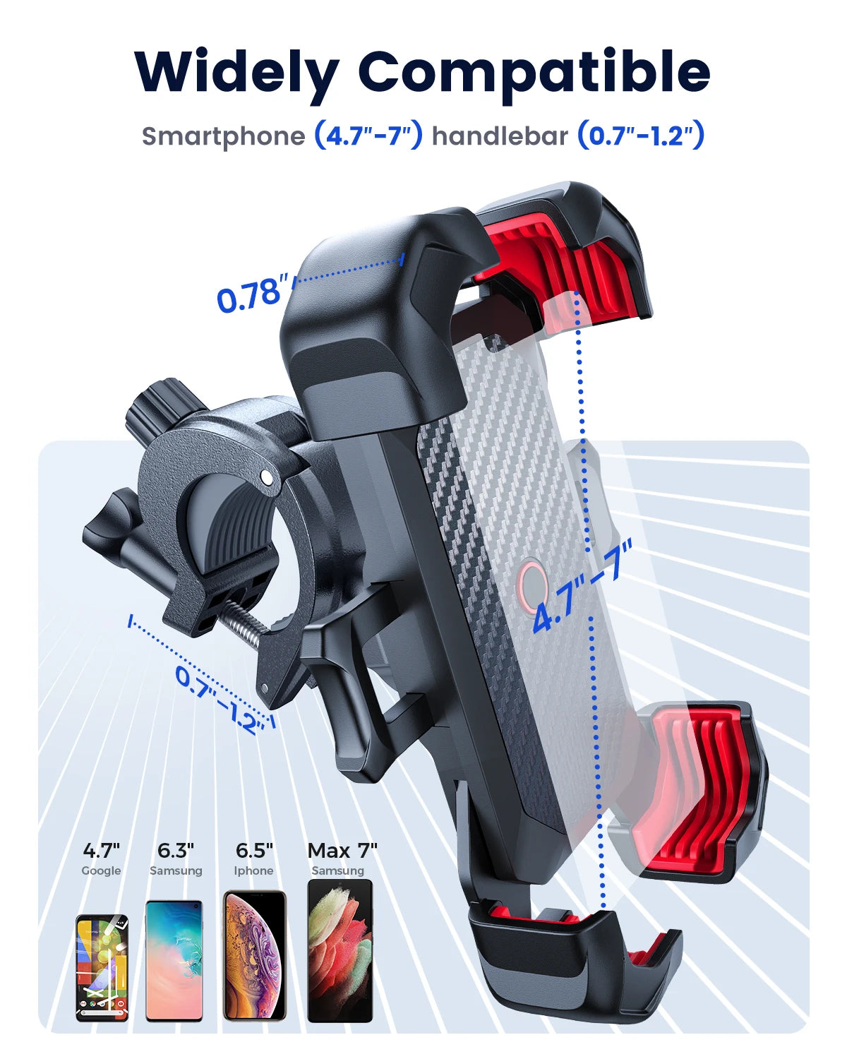 Joyroom Phone Holder Bike 360° View Universal Bicycle Phone Holder for 4.7-7 Inch Mobile Phone Stand Shockproof Bracket GPS Cli