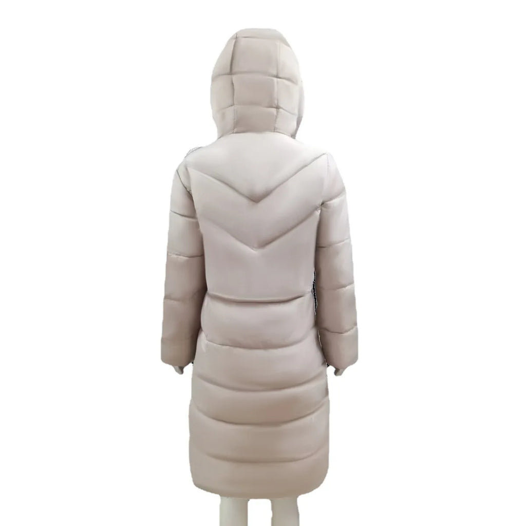 Winter Hooded Women's Cotton Padded Jacket Mid-length Keep Warm Coats Thickened Slim Fit Outwear