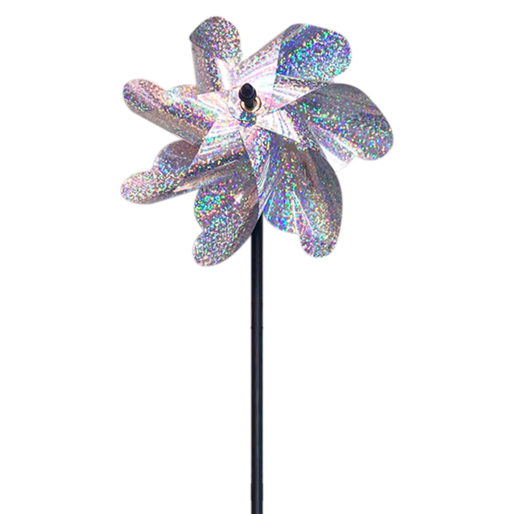1-5pcs Bird Repeller Pinwheels Reflective Sparkly Scarecrow Pinwheel Windmill Spinner for Garden Lawn Yard Decor Keep Birds Away