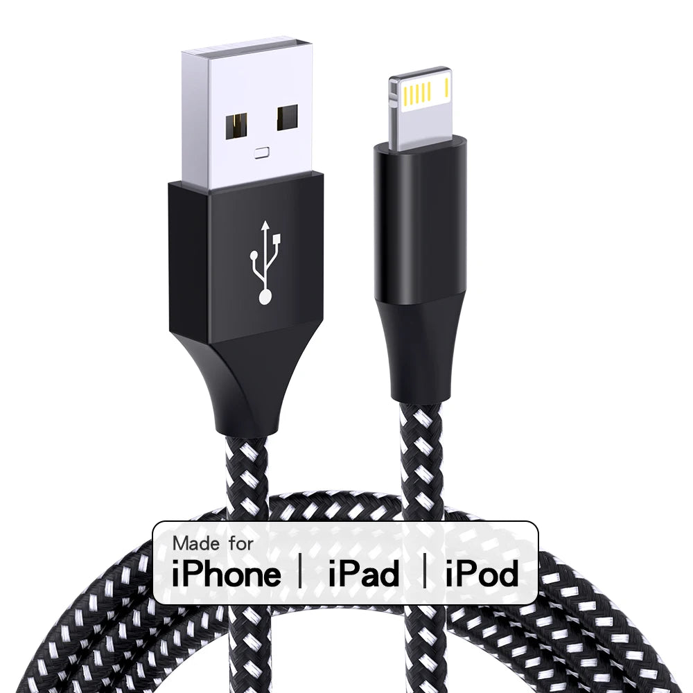 1pc LAIHONEN MFi USB A To Lightning Cable For iPhone 14 13 12 11Pro X XR Max 8 2.4A USB Lighting Charger Cable Data Wire Cord
