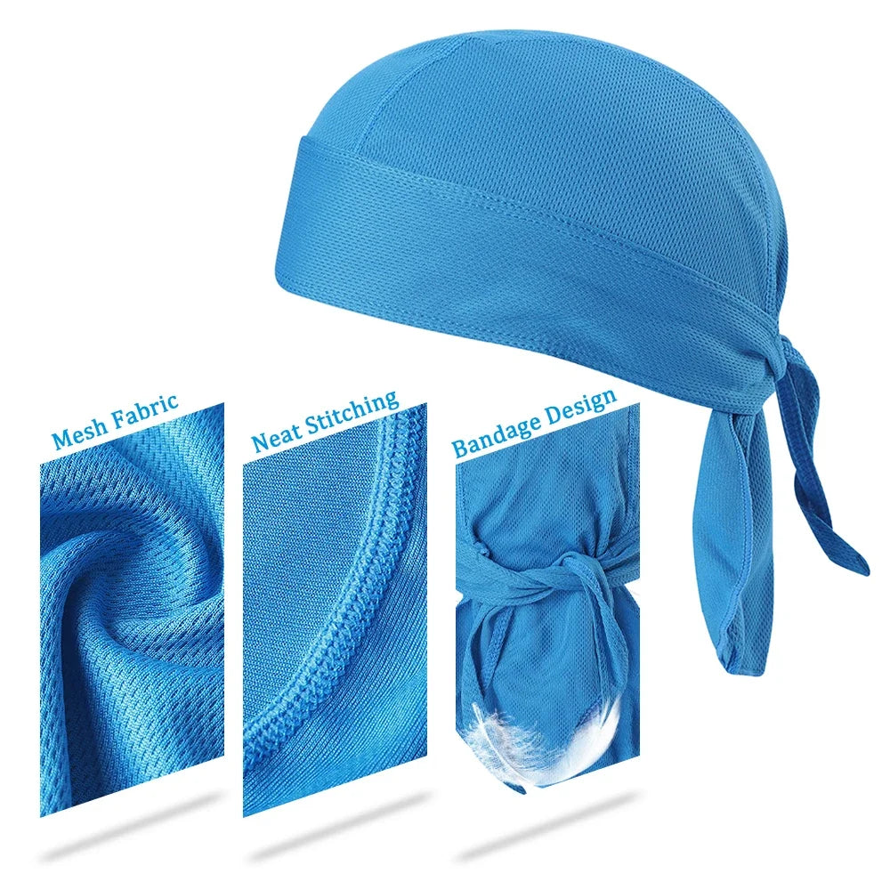 Quick Drying Cycling Cap Sunscreen Anti Sweat Headscarf Cap Men Women Bandanas Pirate Brimless Hat for MTB Running Outdoor Sport