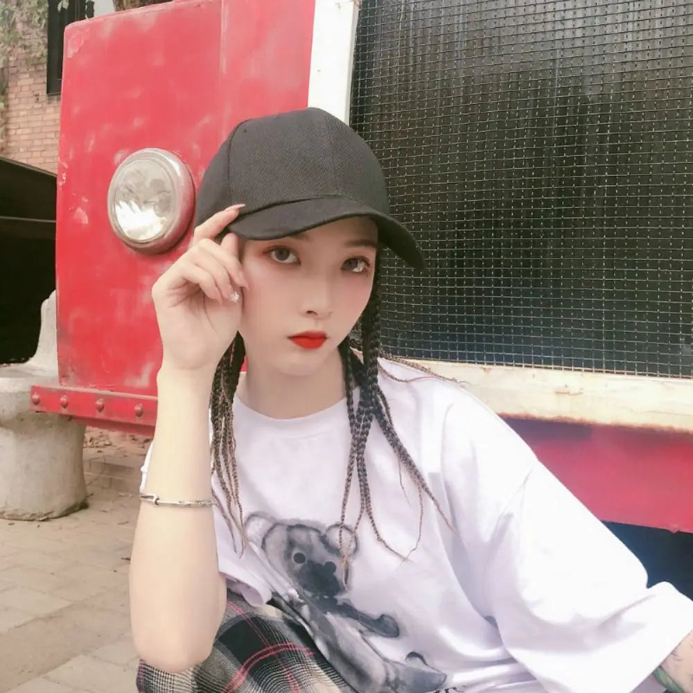 Baseball Cap Wig Hip Hop Hat Daily Wear Synthetic Wig Wig Hair Dreadlocks Cap Peaked Cap Dirty Hair Braid Sun Visor Hats