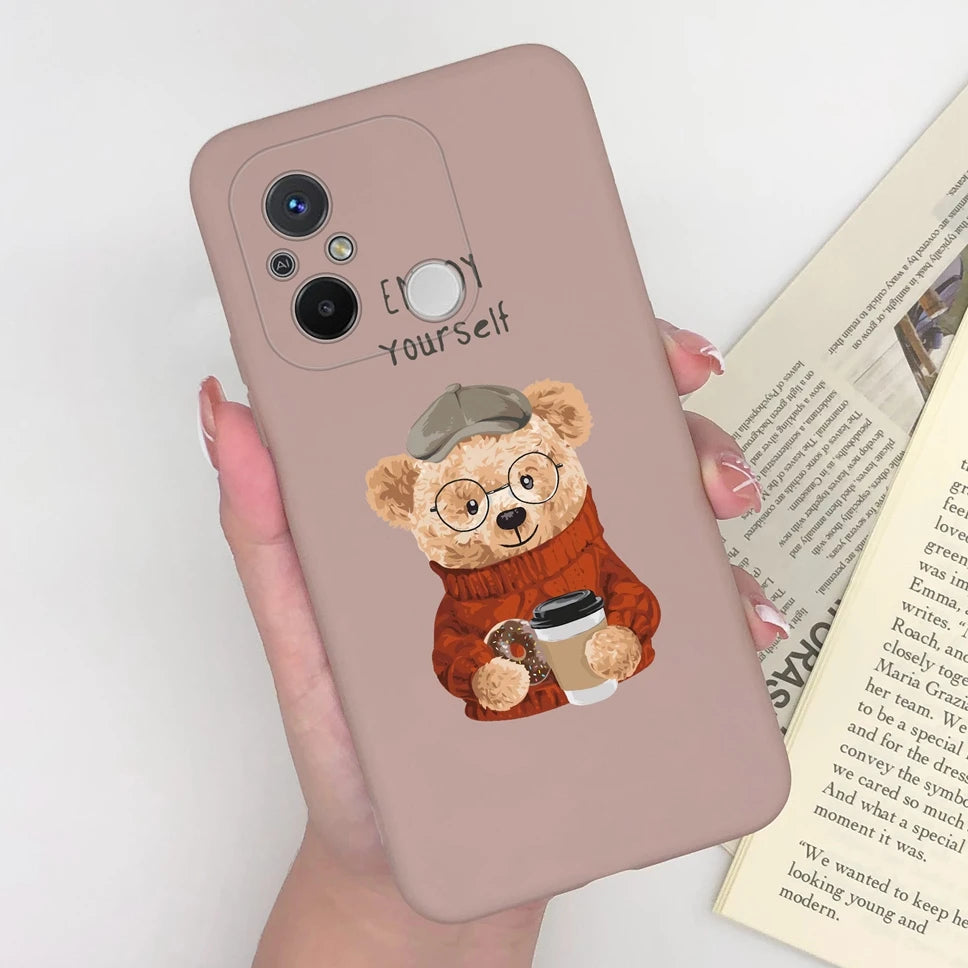 Phone Case For Redmi 12C 11A 4G Cartoon Dinosaur Soft Silicon TPU Matte Back Cover Coque For Redmi 12 C 11 A 4G Funda Capa Shell