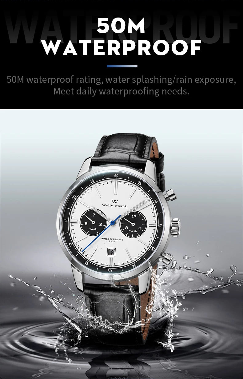 WM Watch Automatic Mechanical Watches Water Resistant Classic Casual Business Man Watch Welly Merck Watch WM138M