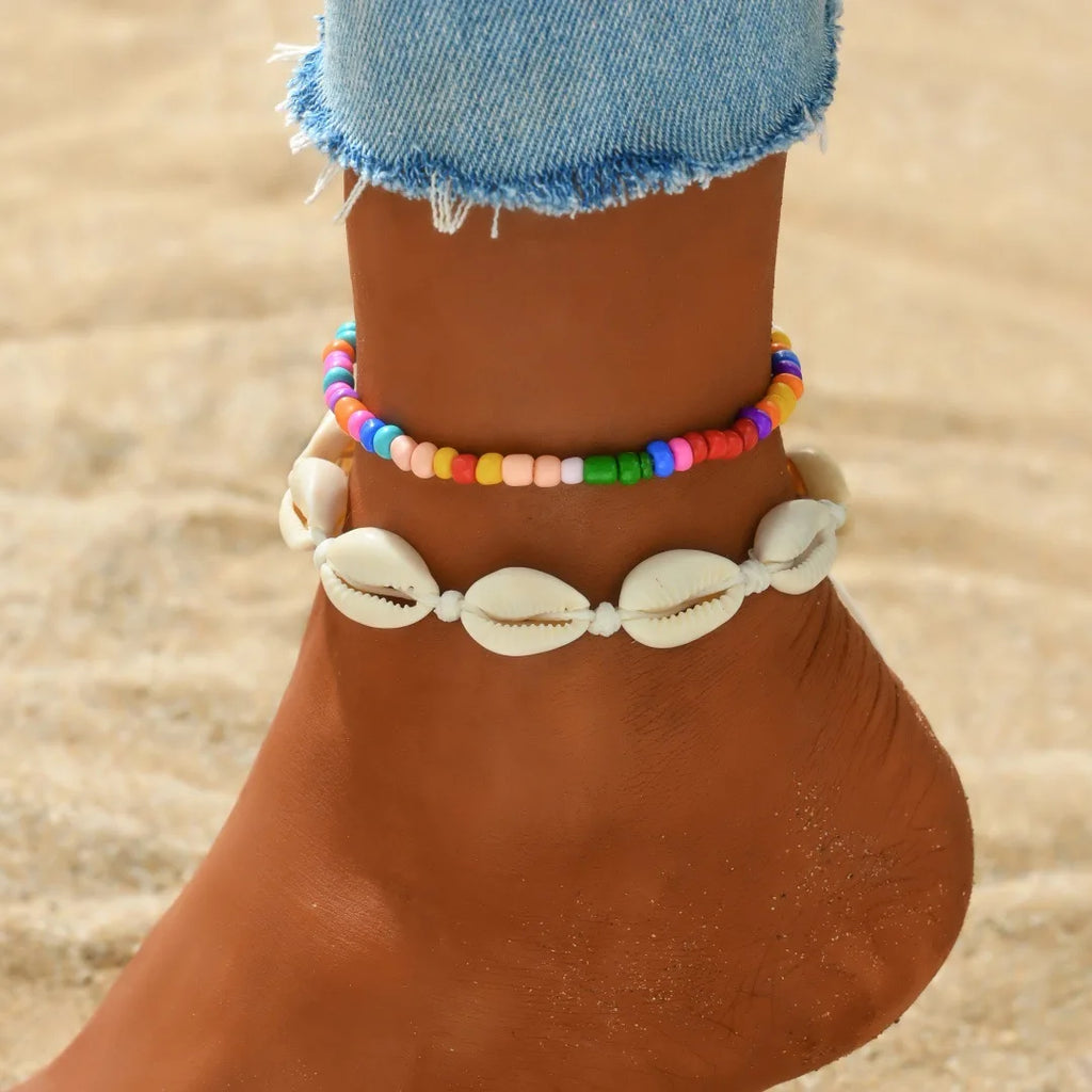 Best Sellers! Summer beach vacation handmade woven shell foot decoration