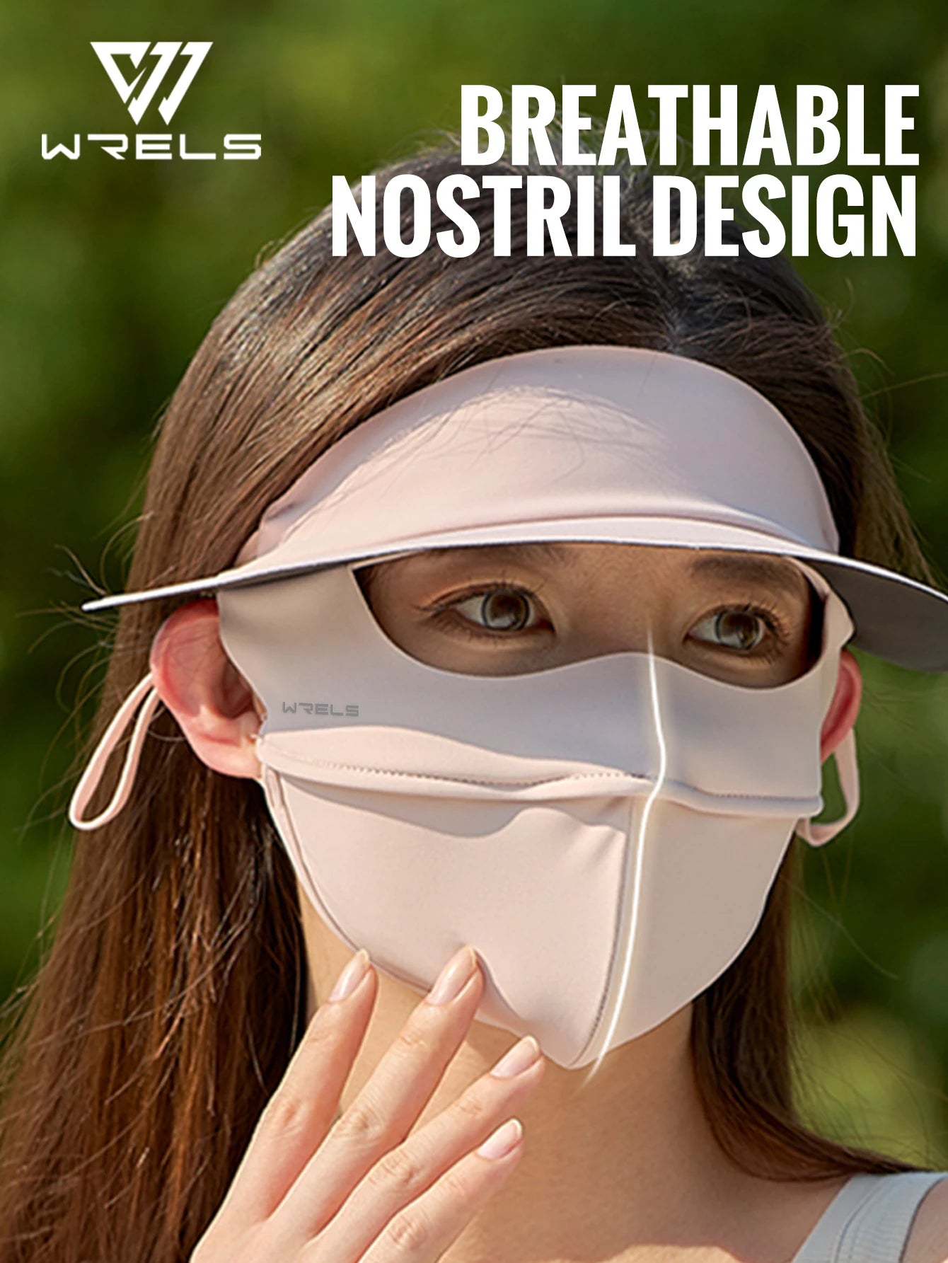 WRELS UV Protection Face Mask Reusable Breathable UPF 50+ Women Summer Face Covering Eye Protection Sunscreen Anti UV Full Mask