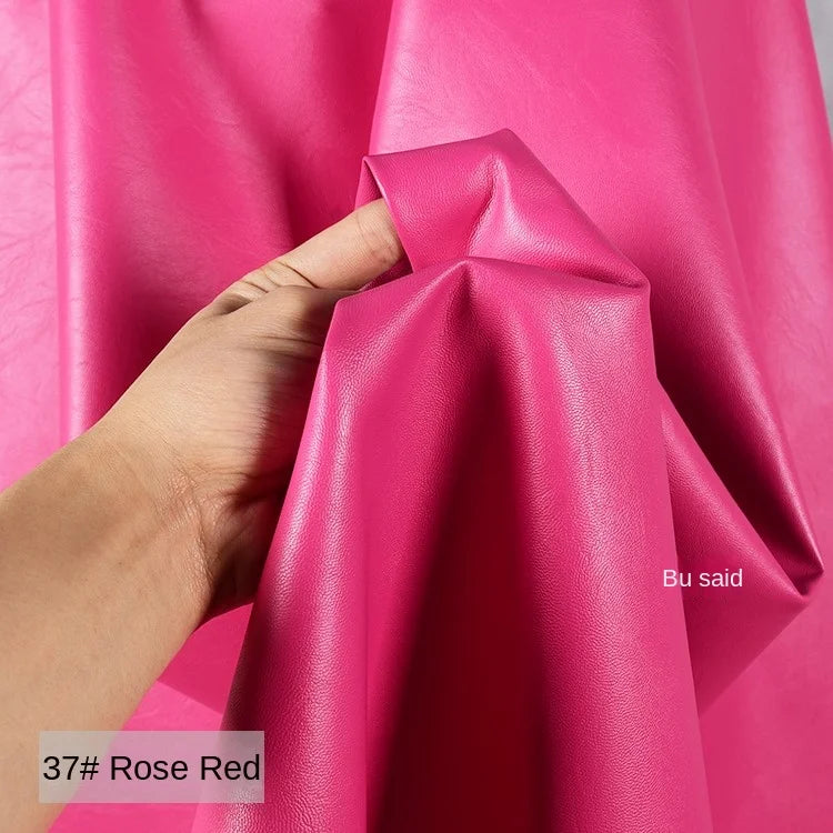 PU Soft Leather Fabric Artificial Leather Waterproof Micro Elastic Clothing Bag Designer Cloth Apparel Diy Sewing