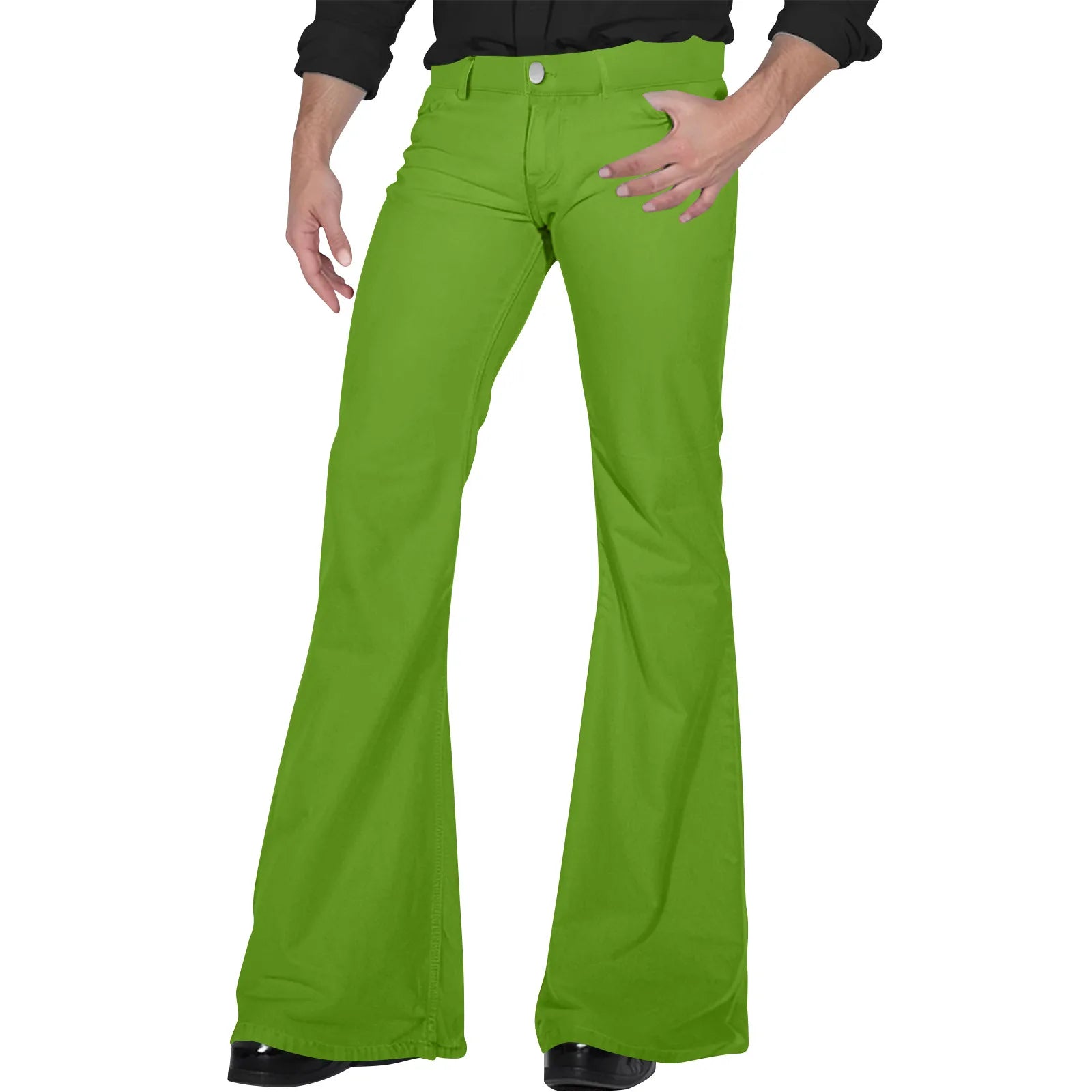 Men's fashion Retro Disco Flared Pants Loose Stretch Vintage Trousers Fit Flared Comfortable Retro Stretch Twill Men's Trousers