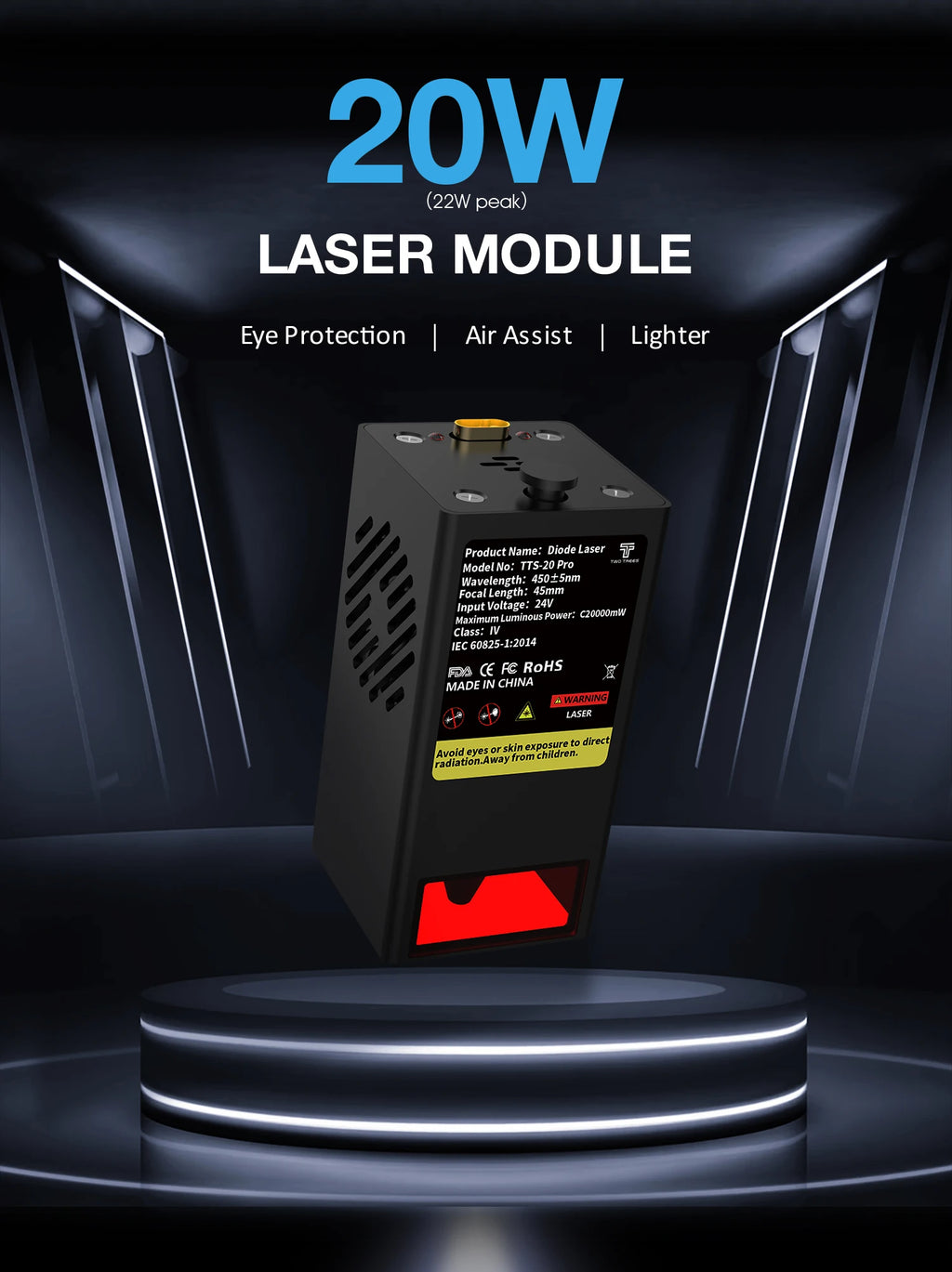Twotrees TTS-20 pro Laser Engraving Machine ESP32 Master Control Multiple Materials DIY Wood Laser Engraver Cutting Machines