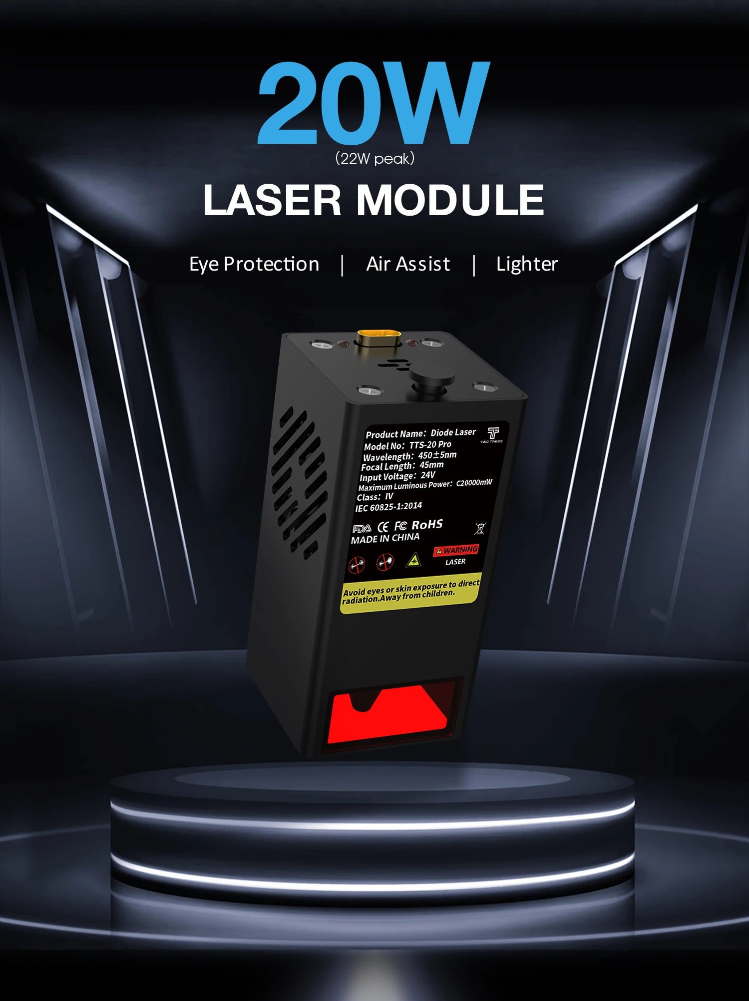 Twotrees TTS-20 pro Laser Engraving Machine ESP32 Master Control Multiple Materials DIY Wood Laser Engraver Cutting Machines
