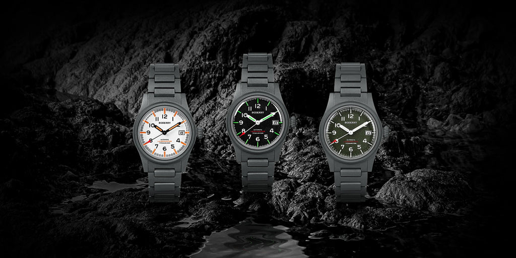 Boderry LANDMASTER Field Watches Titanium Automatic For Seiko Movement Sport 100M Waterproof Outdoor Dive Wristwatch Mens