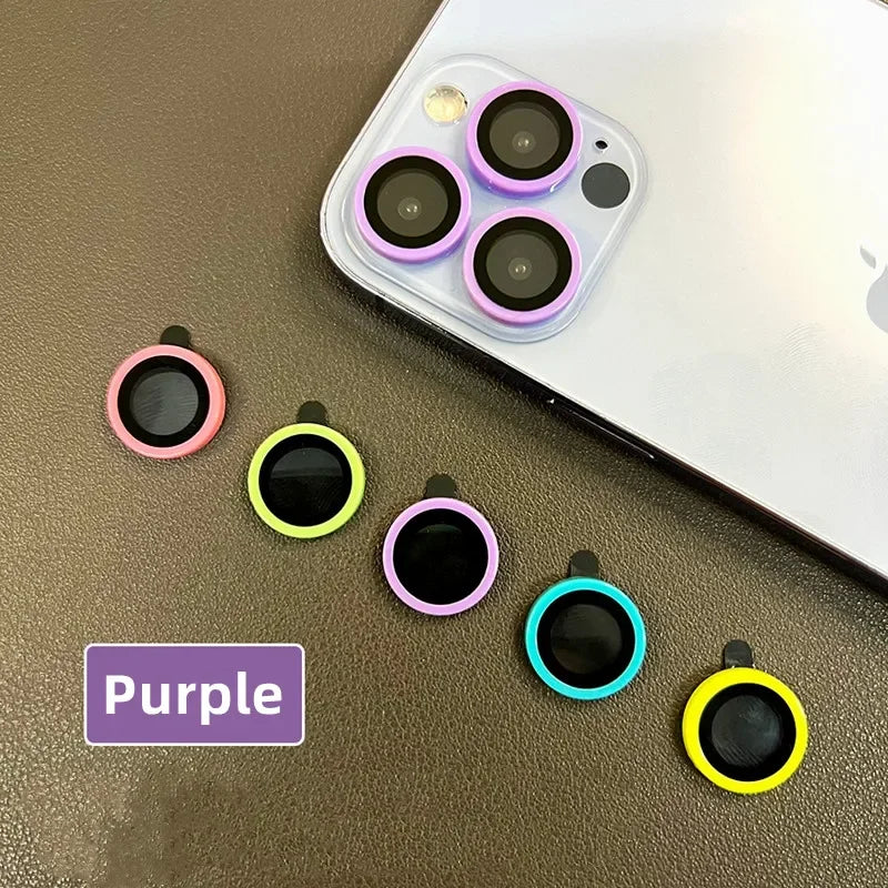 Luminous Ceramic Camera Protector Film For iPhone 14 13 12 11 15 Pro Max 14 Plus 12 13 mini Lens Ring Tempered Glass Glowing Cap