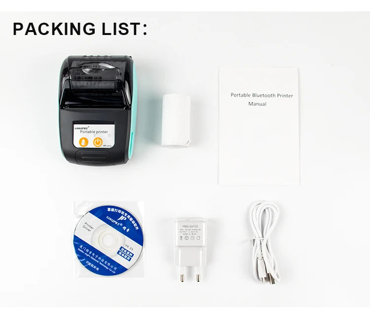 Mini Portable Thermal Printer Bluetooth For Phone Portable Printer Machine For Small Business 58mm Wireless Receipt Impresora