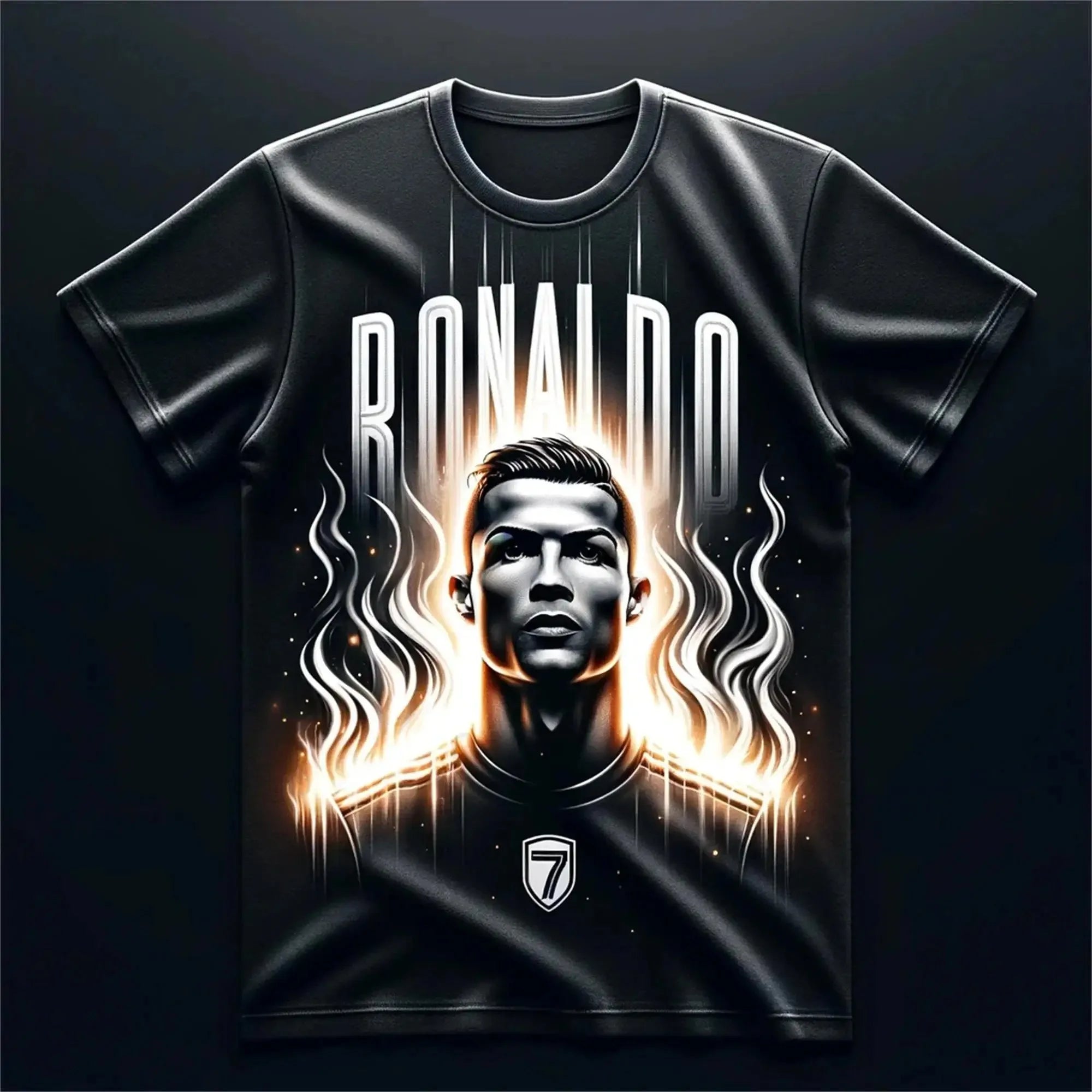 Summer men's T-shirt 3D printed Ronaldo boys' football training uniform, children's sports breathable top