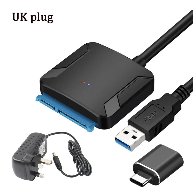 USB 3.0 to SATA Adapter Cable for 3.5/2.5 Inch SSD HDD SATA III Hard Drive Disk Support UASP Compatible with USB 1.1/2.0/3.0