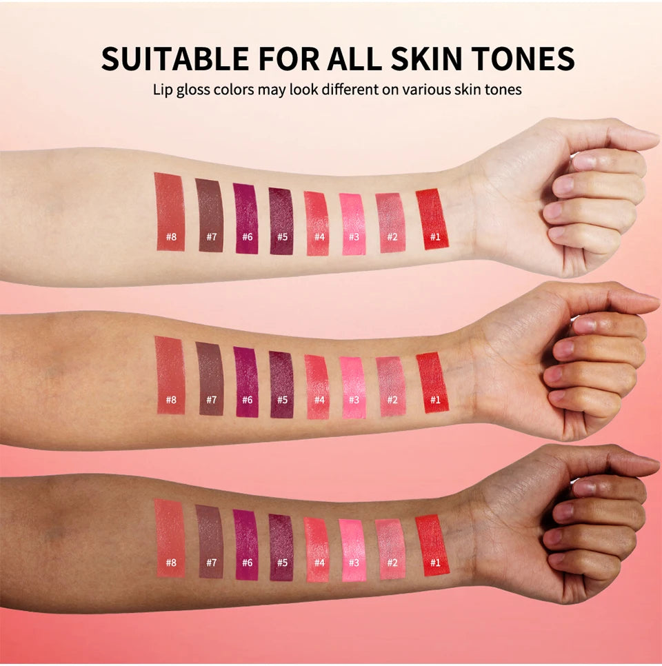 Waterproof Liquid Lipstick 8 Color Vitamin E Makeup Sets Lip Glosses Lip Plumpers Lip Cream Valentine's Day Gifts