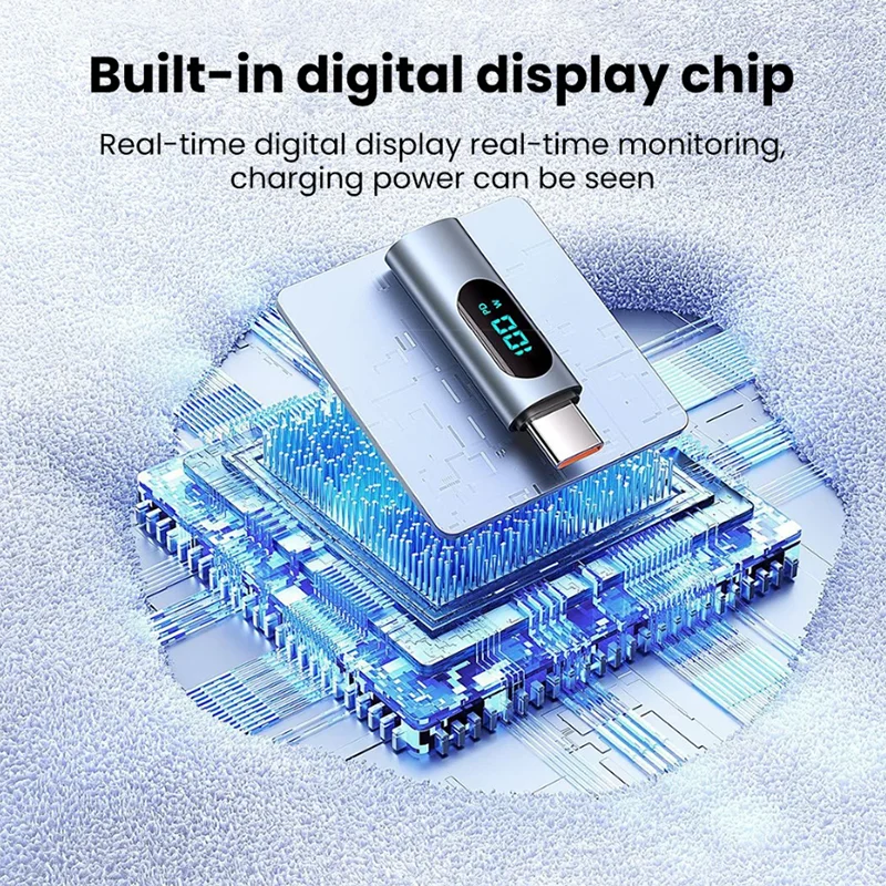 PD100W Fast Charging Type C OTG Adapter Digital Display Type-C Male to Type-C Female Connector For Cell Phones Laptop Macbook