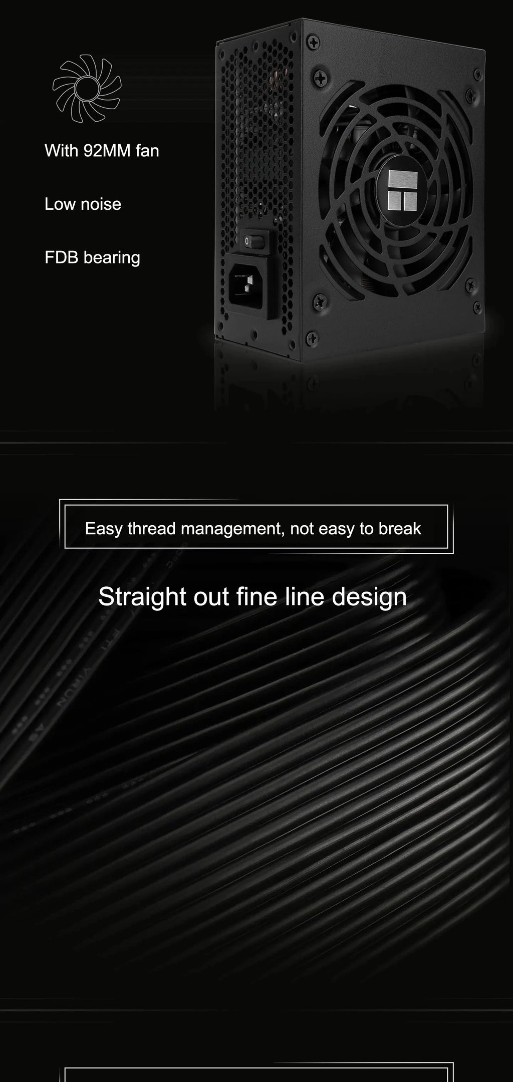 Thermalright TR-ABFX500 Black SFX Bronze Medal Straight Out Mini Small Size Power Supply ITX Small Case Installation Small PSU
