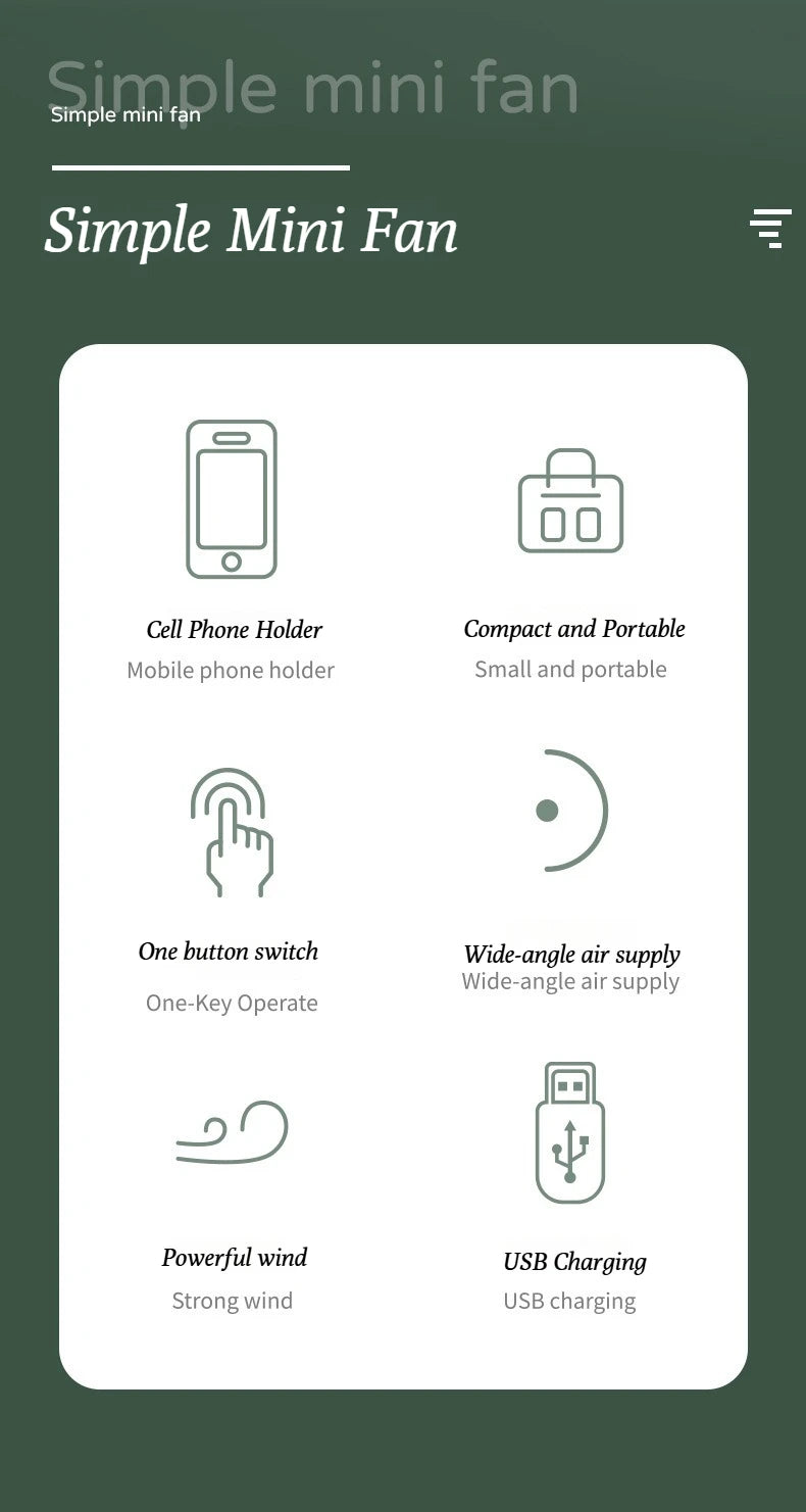 Summer Cute Cartoon Fan - Mini Portable USB Charging Handheld for Students, Outdoor Adventures & Cooling Comfort