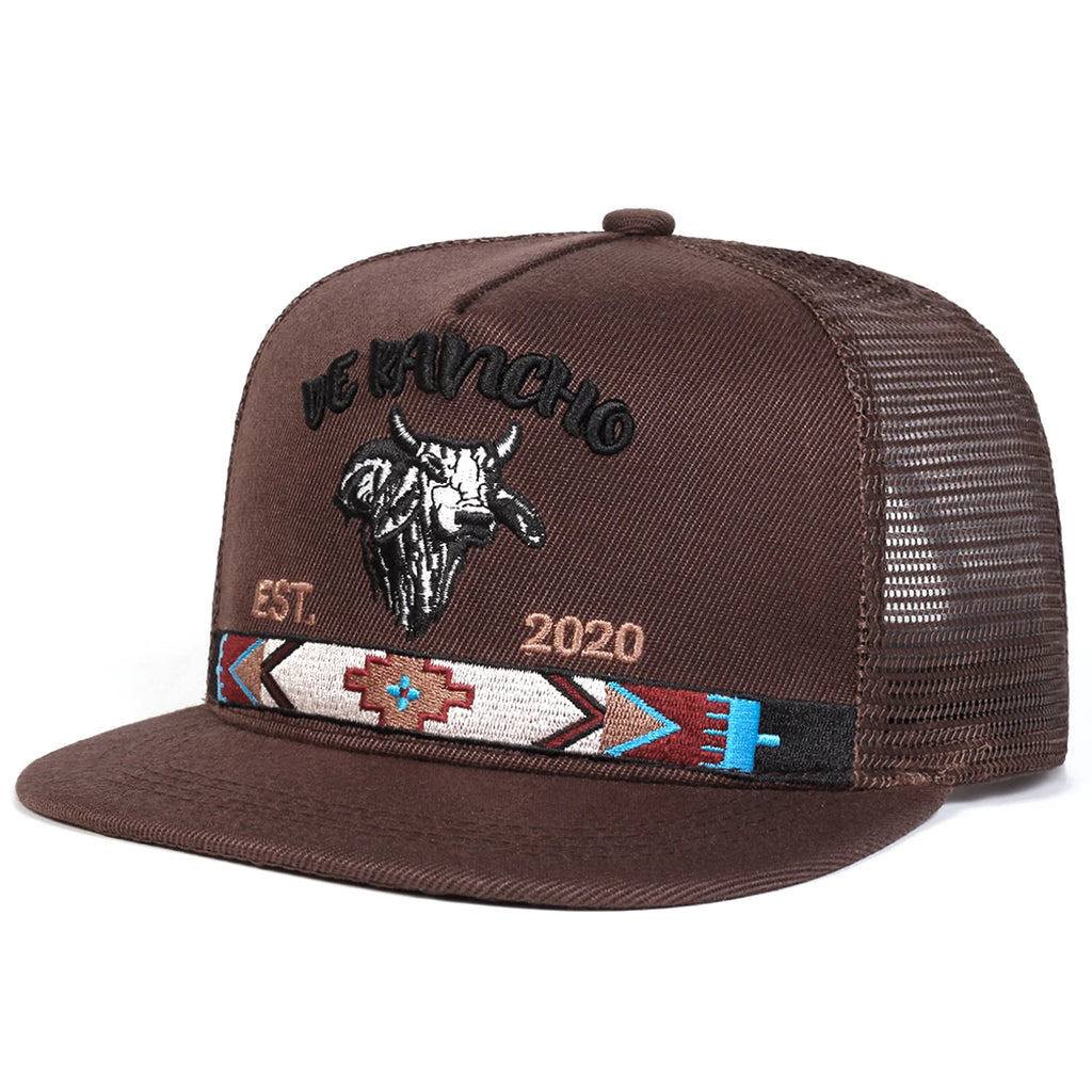 Unisex Bullhead Letter Embroidery Baseball Net Hat Spring Summer Outdoor Adjustable Casual Hip-hop Trucker Caps Sunscreen Hat