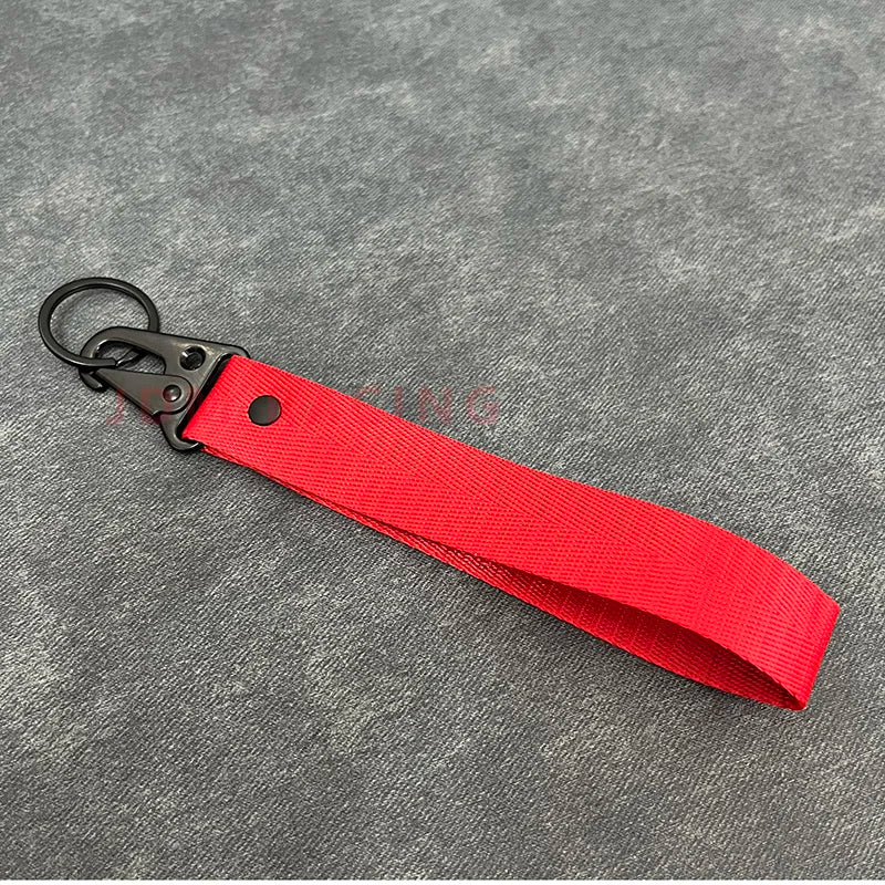 Fashion Solid Color Ribbon Keychain Lanyard Business Gift Key Chain Men Women Car Key Strap Waist Wallet KeyChains Keyrings
