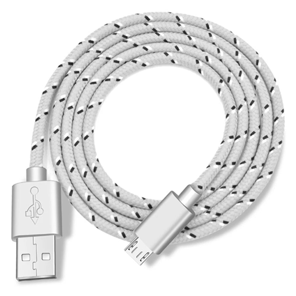 Micro USB Cable 1m Data Sync USB Charger Cable For Xiaomi Samsung Huawei Android Phone Nylon Braided Charging Microusb Cables