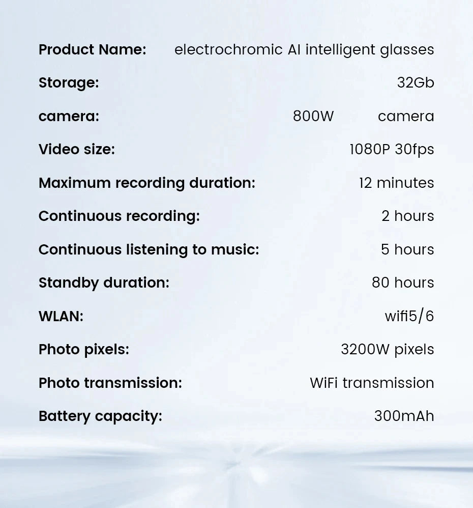 2026 AI Smart Glasses: AI Voice Translation, Video, Bluetooth Call, Music Touch Photochromic Lenses Hands-free, Universal Gift
