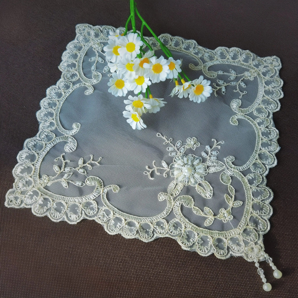 Holiday Placemats Wedding Plate Mat Decorative Table Pad Geometric Coasters Lace Background Cloth For Shooting Modern Home Decor