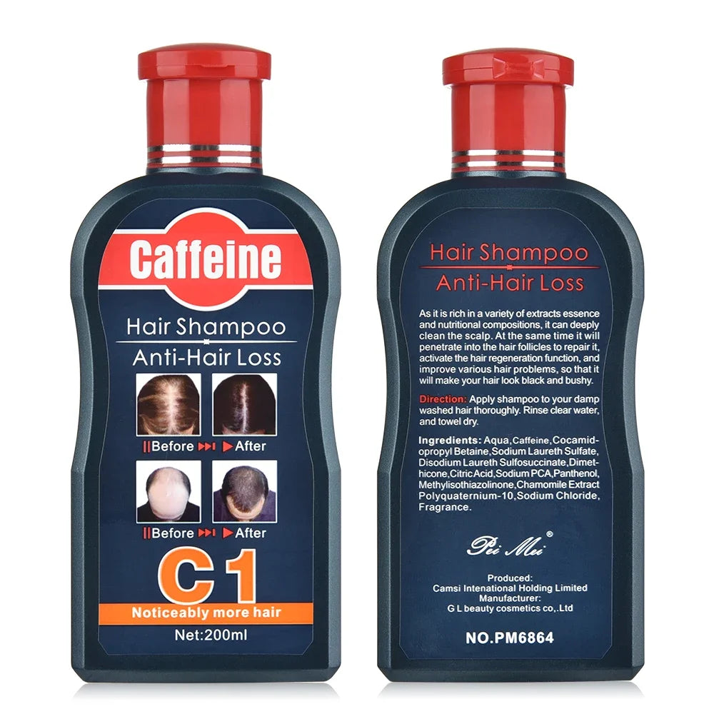 Men Shampoo For Hair Growth Natural Plants Caffeine Anti Hair Loss Dandruff Nourish Care Treatment Shampoo 200ML Hair care