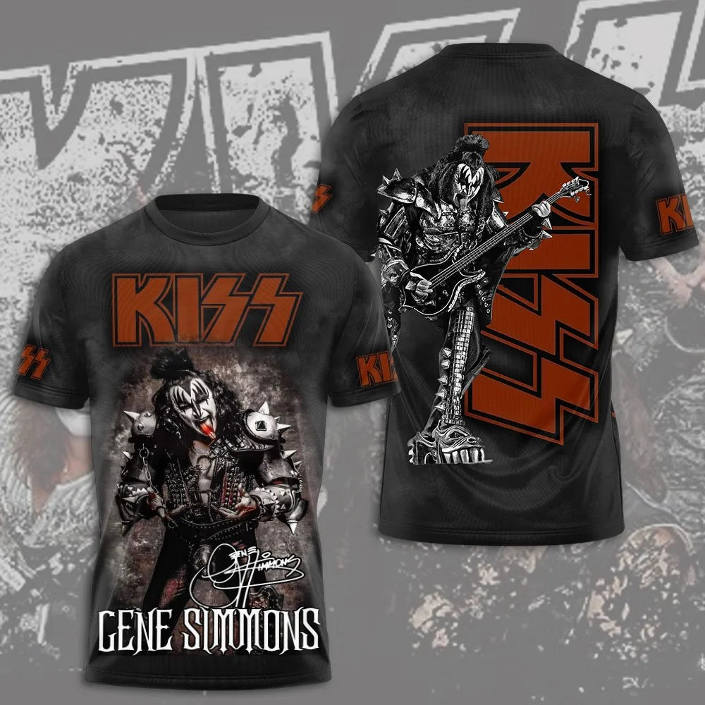 Rock Band Kiss T-shirts 3D Printing T Shirt Summer Men Women Funny Hip hop Short sleeve O-neck Tee Shirt Street Cosplay Clothing
