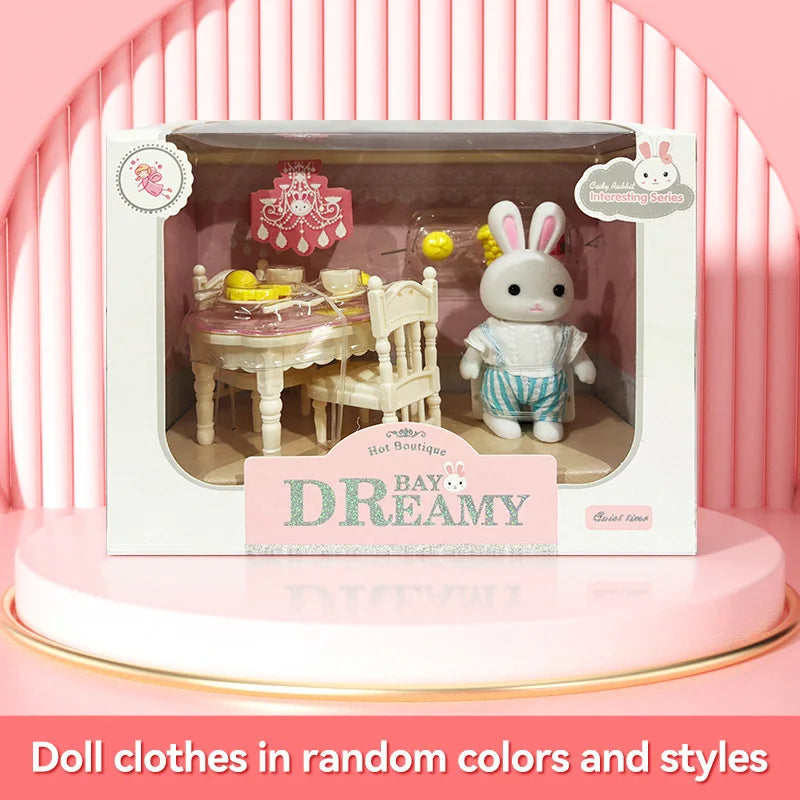 Little Rabbit Dresser Lovely Scene Play Toys Simulation Modelling Children Birthday Gift Indoor Parent-Child Interaction