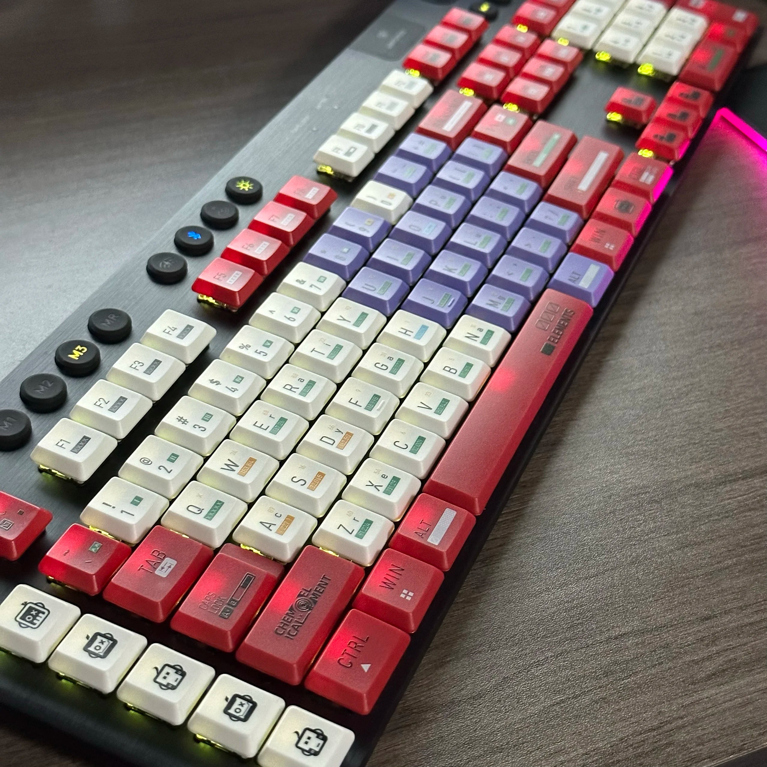 Chemical Element Keycaps,PC+PBT Custom Heart TP Keycap Set Suitable for Logitech G915/G815 Mechanical Keyboard,Only Keycaps