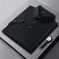 2025 New Men's Casual and Fashionable Solid Color Short Sleeved Polo Shirt Comfortable and Versatile Summer T-shirt