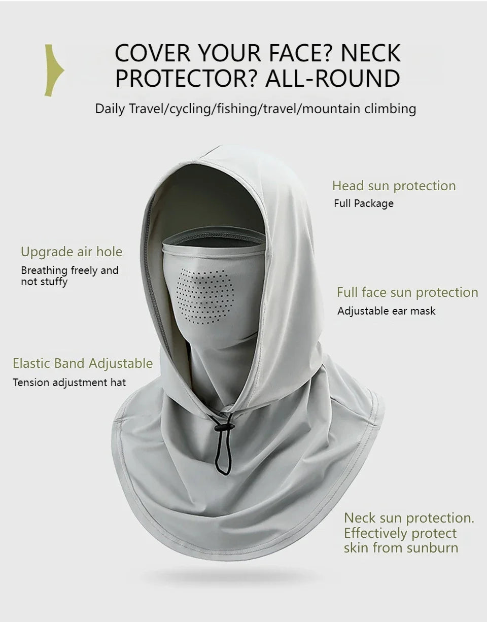 Full Face Mask Sun Protection Windproof Hat Motorcycle Riding Sports Cap Neck Protect Outdoor Sunscreen Breathable Fishing Mask