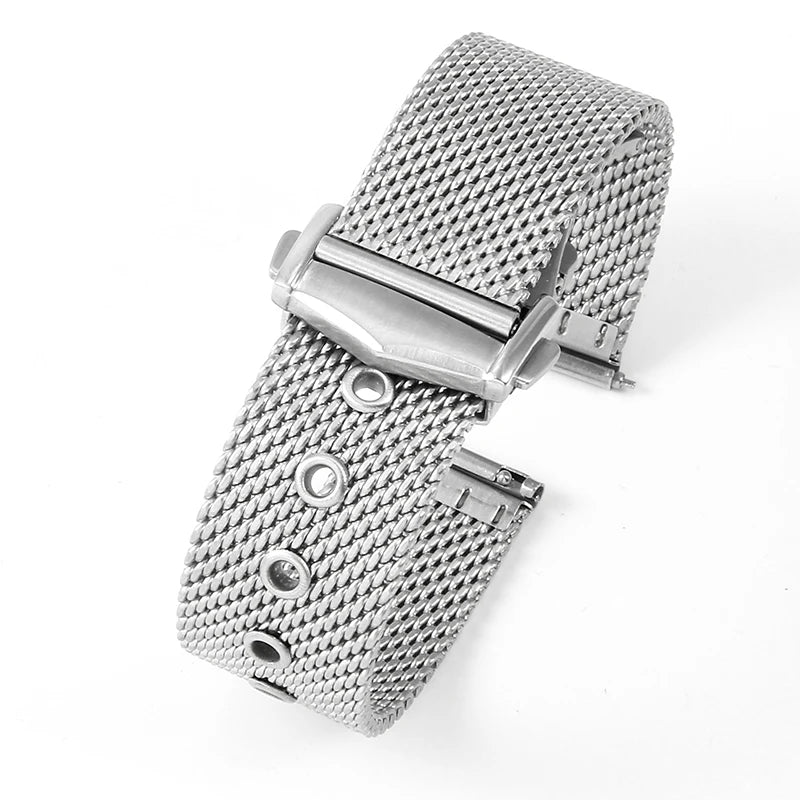 For Omega Flawless Watch Strap Replace Original Haima 3000 Milan 007 Mesh Stainless Steel Woven Men's 20mm Watchband