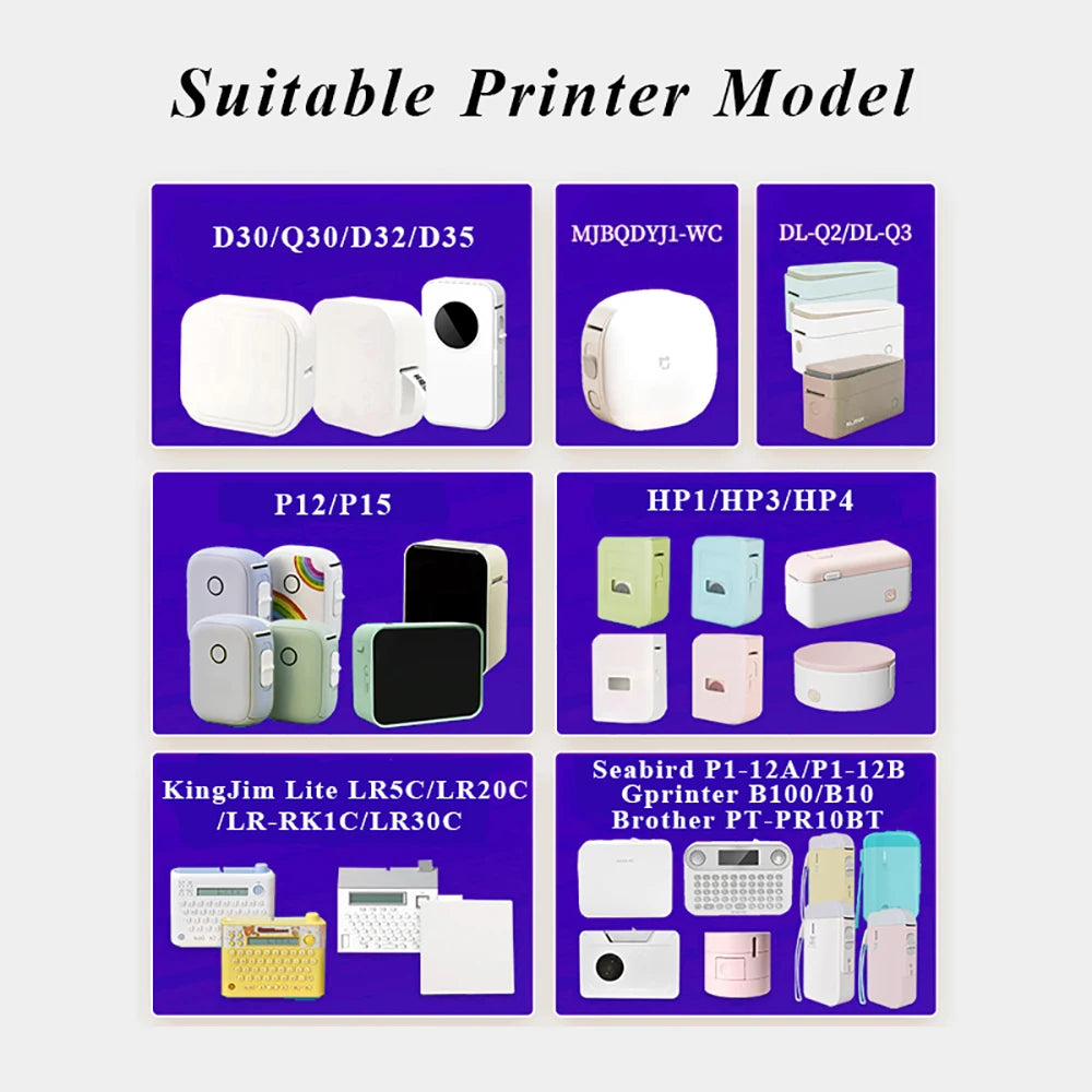 1Roll P12 P15 Thermal Label Sticker 12mm*40mm tape Compatible D30 Q30 Marklife P11 P50 L12 DELI Q2 Labeller