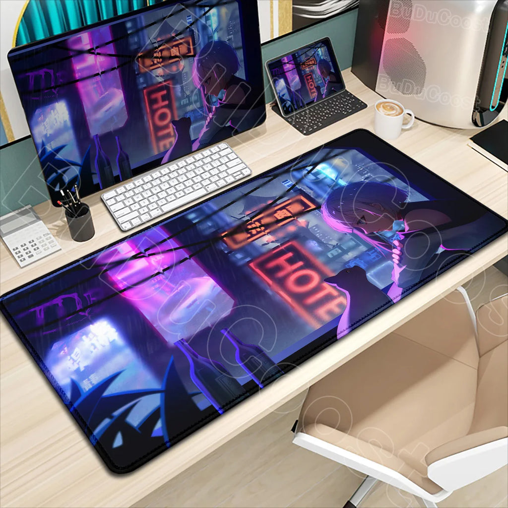 HD Printing New Wallpaper C_cyberpunk E_edgerunners Mouse Pad Non-slip Mousepad Computer Gamer LockEdge Desk Mat PC Keyboard Mat
