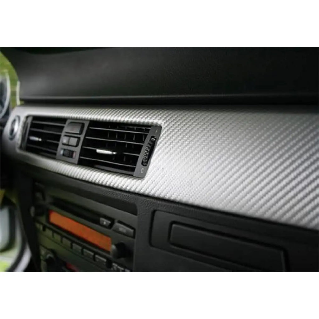 DIYAH 3D Silver Carbon Fiber Film Twill Weave Vinyl Sheet Roll Wrap DIY Decals (120" X 60" / 10FT X 5FT)