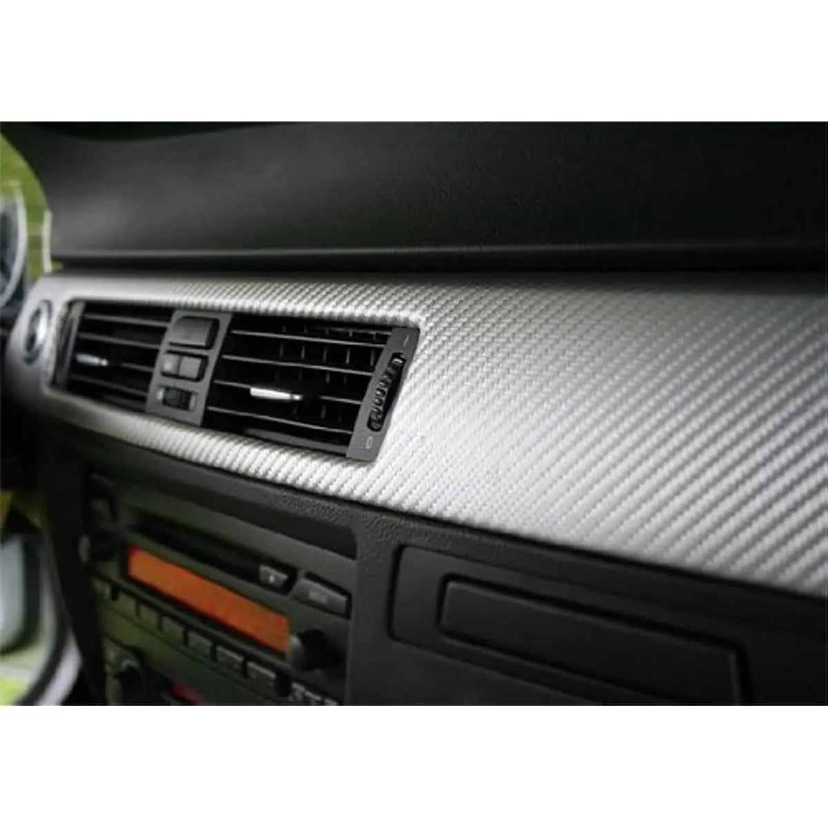 DIYAH 3D Silver Carbon Fiber Film Twill Weave Vinyl Sheet Roll Wrap DIY Decals (120" X 60" / 10FT X 5FT)