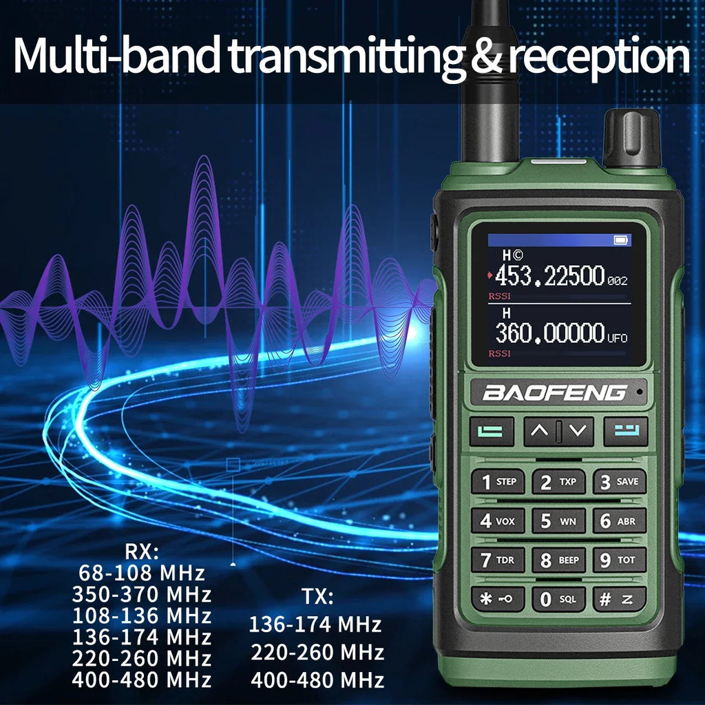 Baofeng UV17 Air Band Walkie Talkie 999 CH Draadloze kopieerfrequentie NOAA Zes bands Amateur Ham Tweerichtingsradio voor