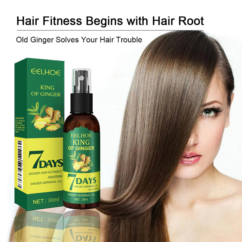Ginger Hair Growth Spray 7 Day Rapid Hair Repair Strengthening Hair Massage Scalp Improve Frizz Unisex Hair Conditioner